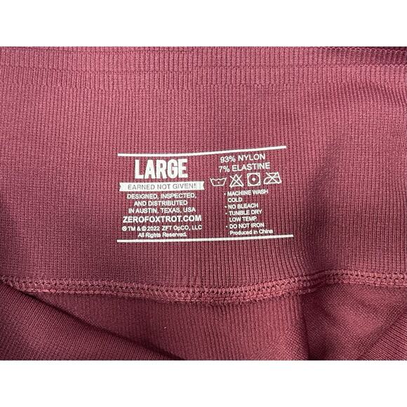 Zero Foxtrot Womens Large Burgundy Laser Cut HighRise BootyLift Leggings Contour - Picture 4 of 12